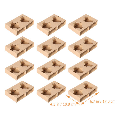 50 Pcs Take Out Drink Holder Takeout Tray Two-Cup 2