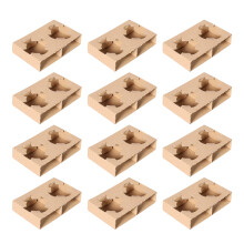 50 Pcs Take Out Drink Holder Takeout Tray Two-Cup