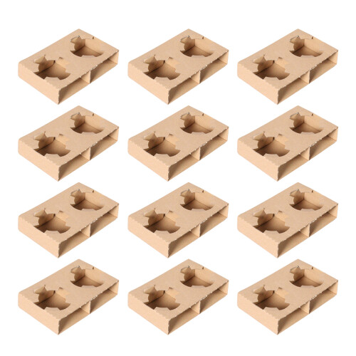 50 Pcs Take Out Drink Holder Takeout Tray Two-Cup