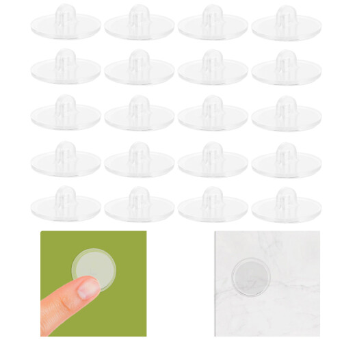 100 Pcs Adhesive Clear Hooks Small Suction Wall Transparent 1