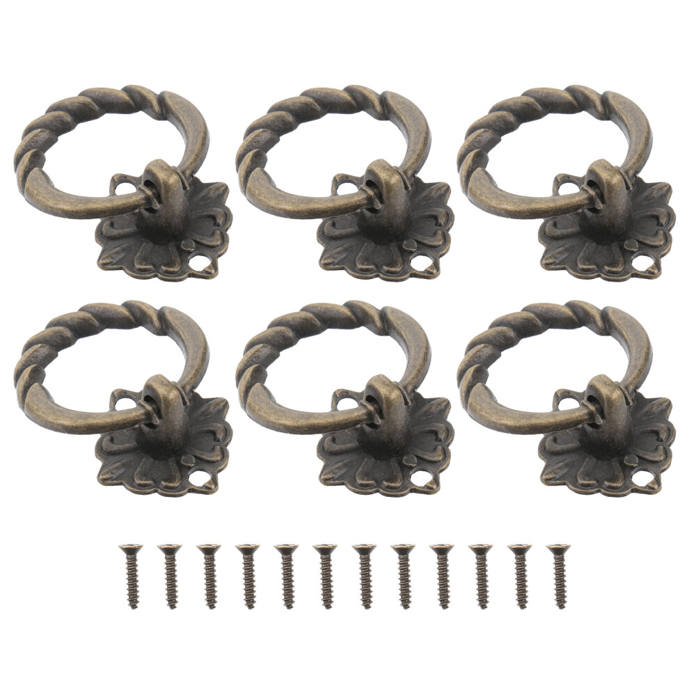 6 Pcs Metal Door Knob Drawer Knobs Ring Furniture Pulls Replacement-image-OPC-PK8BRJB-NEW