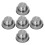 Silver Stainless Steel Cocktail Shaker Lids Anti-Rust 5pcs 6