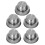 Silver Stainless Steel Cocktail Shaker Lids Anti-Rust 5pcs 3