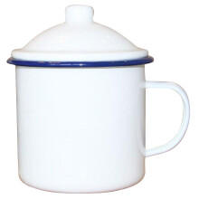 Enamel Mug White Easy To Clean And Carry Decor