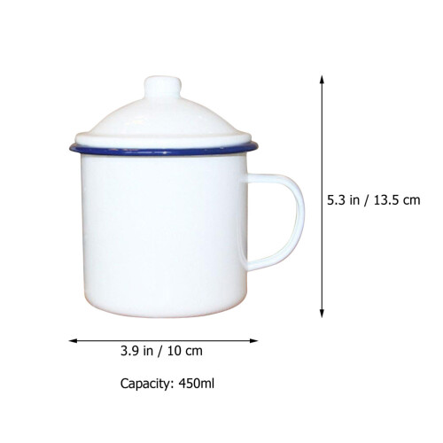 Enamel Mug White Easy To Clean And Carry Decor 1