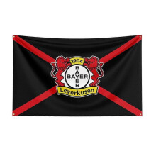 (120 x 180cm, D) Born Pretty 3x5 Bayer 04 Leverkusen Flag Polyester Printed Racing Sport Banner For Decor