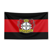 (150 x 240cm, A) Born Pretty 3x5 Bayer 04 Leverkusen Flag Polyester Printed Racing Sport Banner For Decor