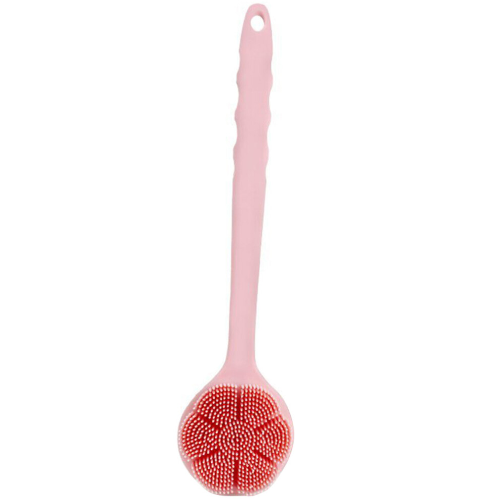 Solustre Pink Shower Tool Back Brush Bath Brush Silicone 1Pack