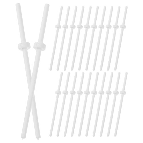 Plastic Hollow Lollipop Sticks White For Candy Making 60pcs
