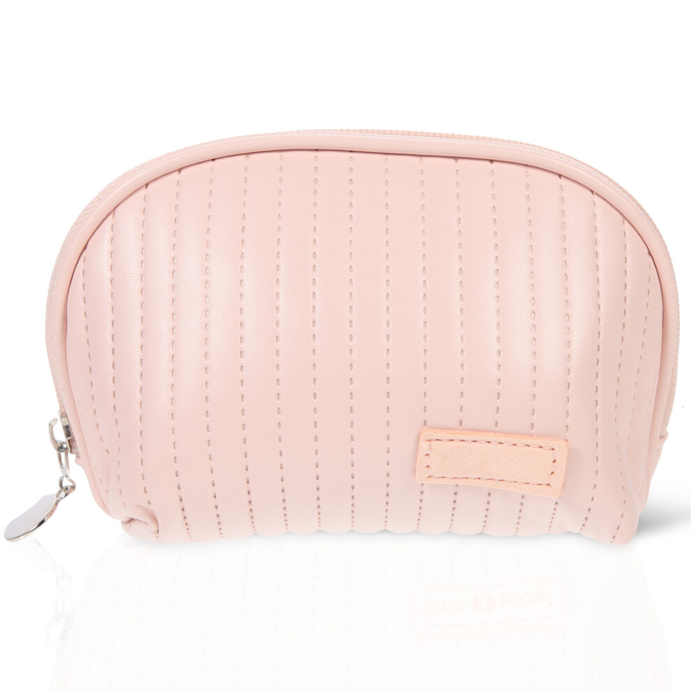 Solustre Portable Cosmetic Bag Zipper Toiletry Bag Pu Cosmetic Stationery Case