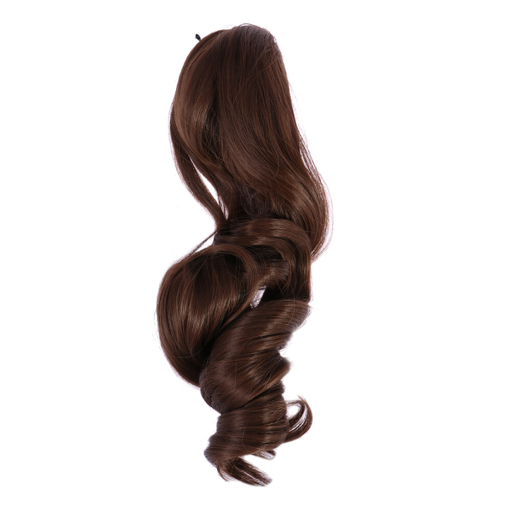 Artibetter Unisex Brown 1Pc Dark Women Wig Synthetic Curly Ponytail Hair Extension Clip