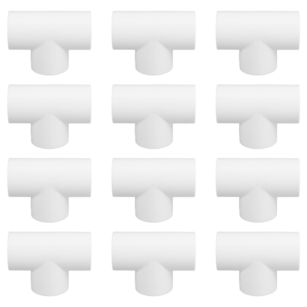 Photos - Other Bathroom Accessories 12Pcs PVC T Type Hose Splitter White Plastic Water Pipe Fittings