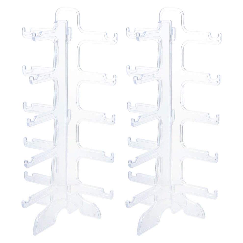 Artibetter 2 Pcs Glasses Display Stand Sunglass Five-Layer Eyeglasses Organizer