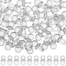 50Pcs Durable Acrylic Baby Pacifier Charms White for Baby Shower Gifts