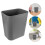 Compact Grey Trash Bin Durable ABS Waste Container for Bathroom 2