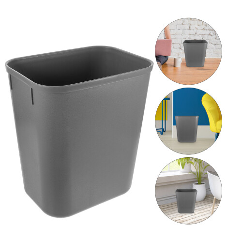 Compact Grey Trash Bin Durable ABS Waste Container for Bathroom 1