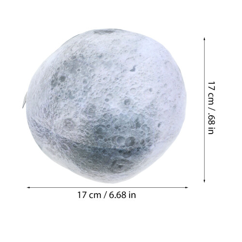 Decorative Moon Cushion Grey Pp Cotton 1pcs 6.7in 2