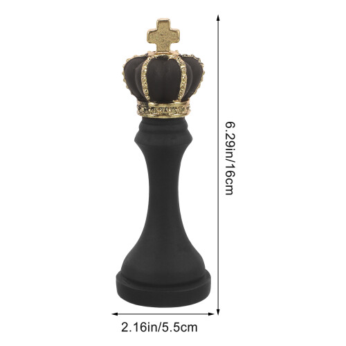 Schwarze Resin Schach Tischskulptur 1