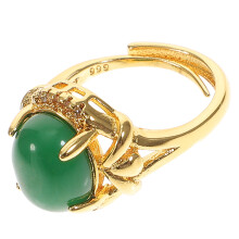 Retro Moonstone Emerald Green Jade Agate Jewelry For Women