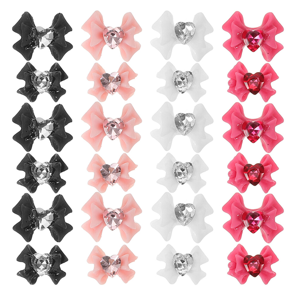 Aboofan 40 Pcs Rhinestones For Nails Bow Decoration Charms