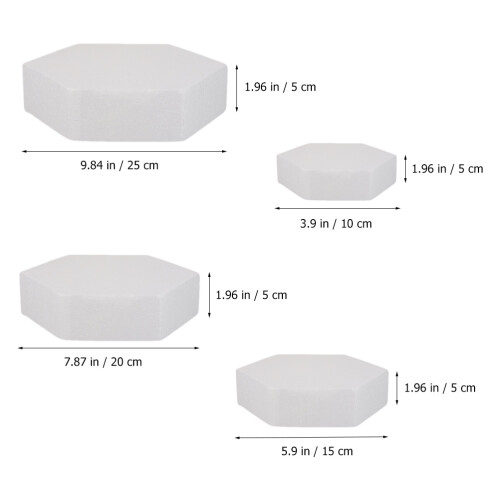4Pcs White Polystyrene Cake Dummies Lightweight Reusable Decor Models 1