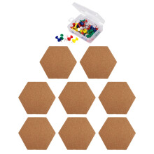 8pcs Hexagon Cork Board For Wall Decor And Photo Background Set