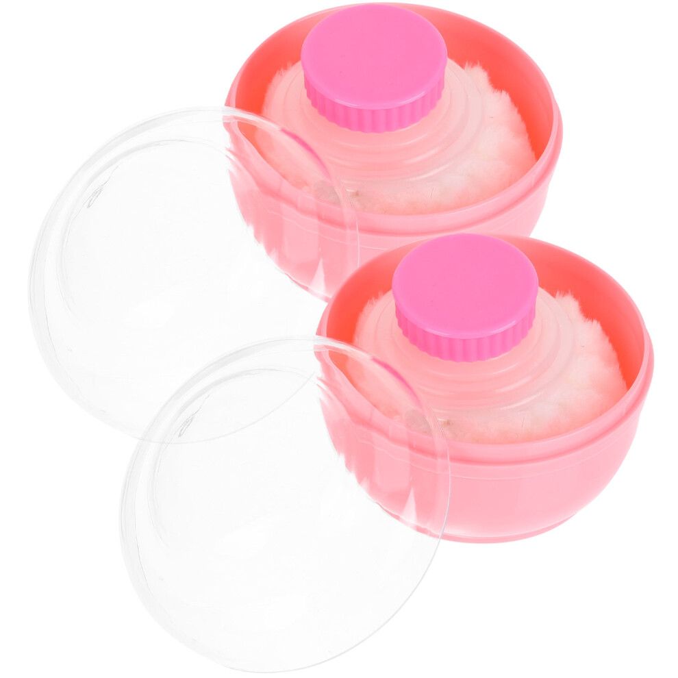 2Pcs Powder Puff Boxes Body Powder Containers Powder For Loose Powder Totority