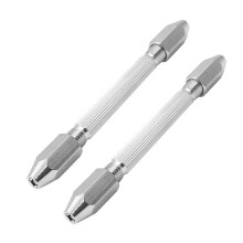 2Pièces Mini Perceuse À Main Hexagonale Argentée En Laiton Ergonomique