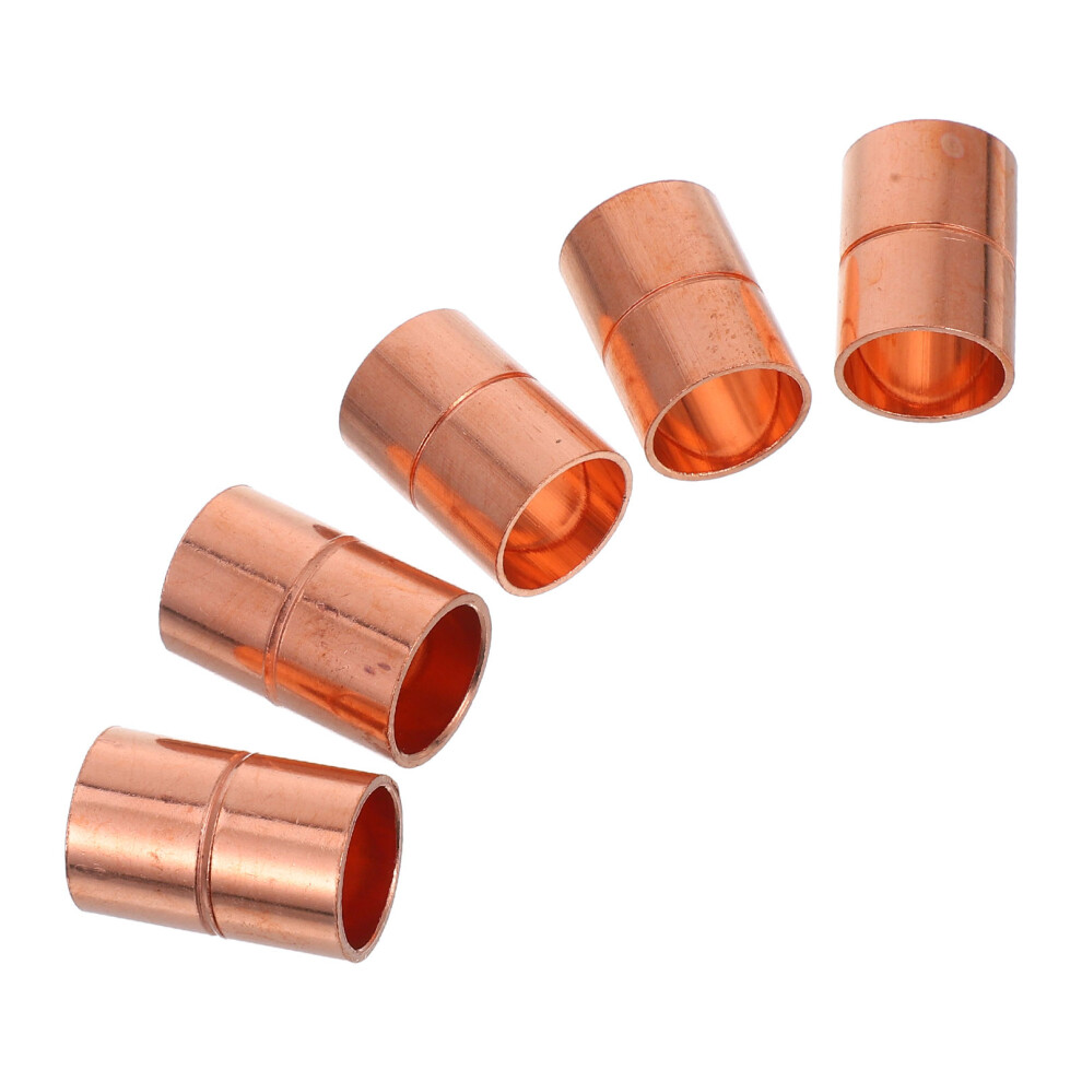 5 Pcs Copper Pipe Joint Coupling With Stop Brass Hose Quick Connect 3161716825893