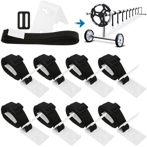 Pool Solar Cover Reel Attachment Kit Nylon Webbing Straps Buckles
