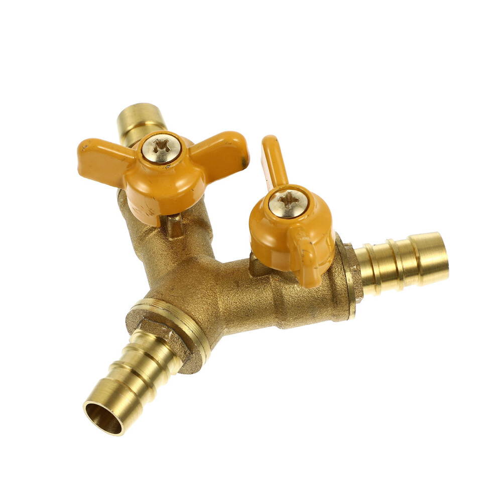 Brass Hose Y Valve Shut Off Splitter Durable Yellow Anti-Rust 3161716822298