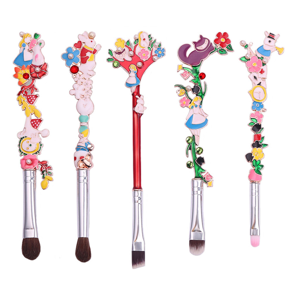 Aboofan 5Pcs Makeup Brush Cosmetics Travel Girl Artificial Fiber