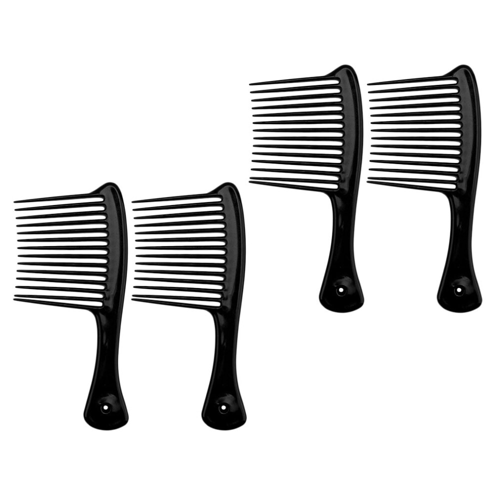 Vaguelly Unisex 4Pcs Wide Teeth Combs Barber Styling Combs Straight Curly Comb