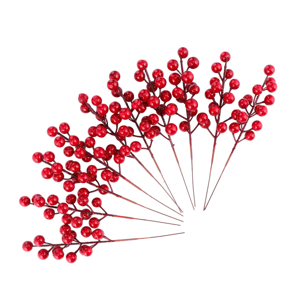 Vaguelly 10Pcs Artificial Berry Picks Red Christmas Decorations Red Berry Picks