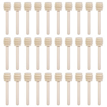 30pcs Honey Dippers For Food Handling 8.5x1.8x1.8cm Beige