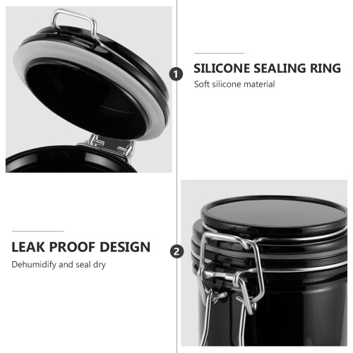Lash Jar Eyelash Glue Storage Container Black Plastic 2pack 2