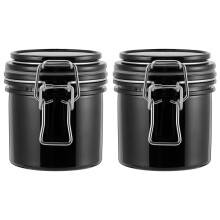 Lash Jar Eyelash Glue Storage Container Black Plastic 2pack