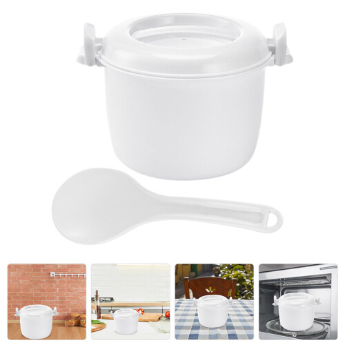 Dorm Rice Cooker 1set White Plastic With Food Warming Use 2