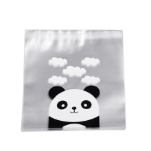 100Stk Selbstklebende Geschenkbeutel Mit Pandamotiv, Transparent, Bunt