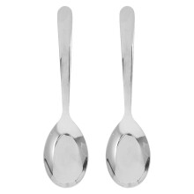 2 Pcs Stainless Steel Spoon Child 15.00x3.50x3.00cm Silver