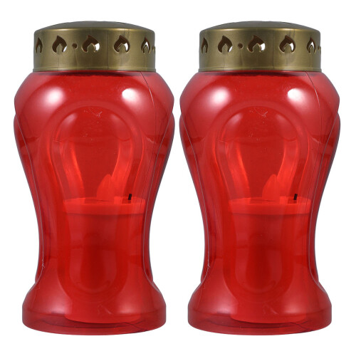 2 Pcs Electronic Candle Cemetery Grave Decorations