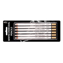 Charcoal Pencils Set White Graphite 6pcs