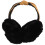 Fluffy Ear Muffs Black Synthetic Material 1pack 8