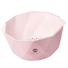 Pink Kitchen Drain Basket Double Layer Fruit Vegetable Strainer