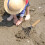 1pc Oyster Shell Digging Rake With Net Design Black 4