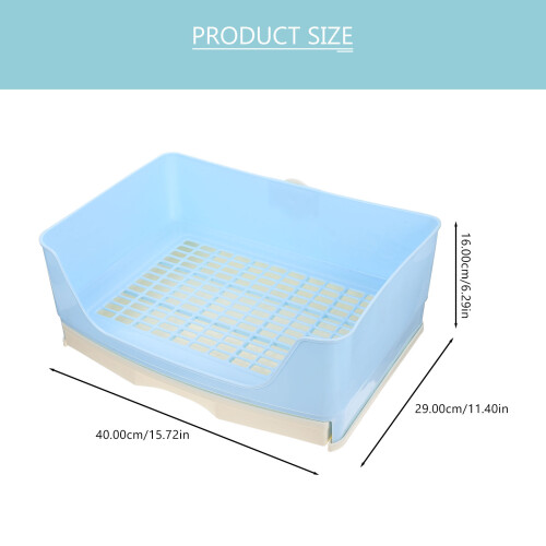 Bunny Potty Box Leak-Proof Blue Plastic For Hamster 1set 1