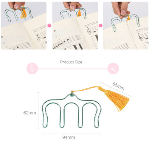 Masteelf  Music Book Clamp Sheet Clip Attractive Practical Page Holder