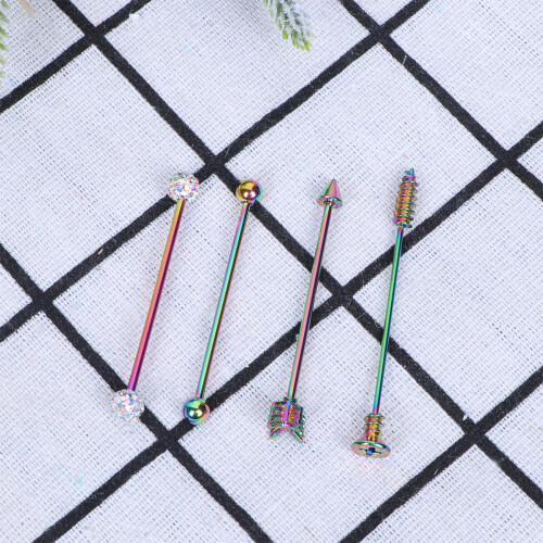 Hoop Stud Arrow Earrings Industrial Barbell Design 1
