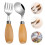 Fork Spoon Set 1 Set Stainless Steel Wood Handle Silver 11