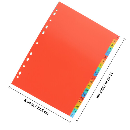 Multicolor Tab Dividers For Binders And Notebooks - 20 Sheets 1